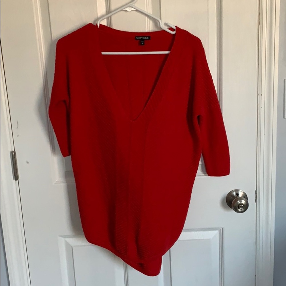 Women’s Express Deep V-Neck Tunic Sweater